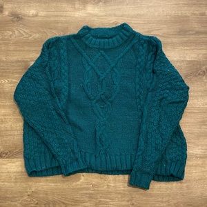American Eagle Cropped Cable Knit Sweater